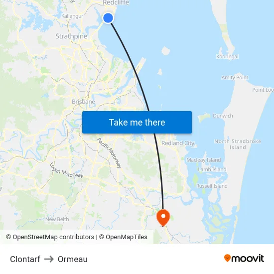 Clontarf to Ormeau map