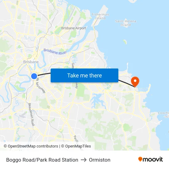 Boggo Road Station to Ormiston map