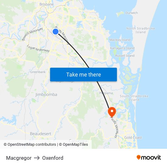 Macgregor to Oxenford map