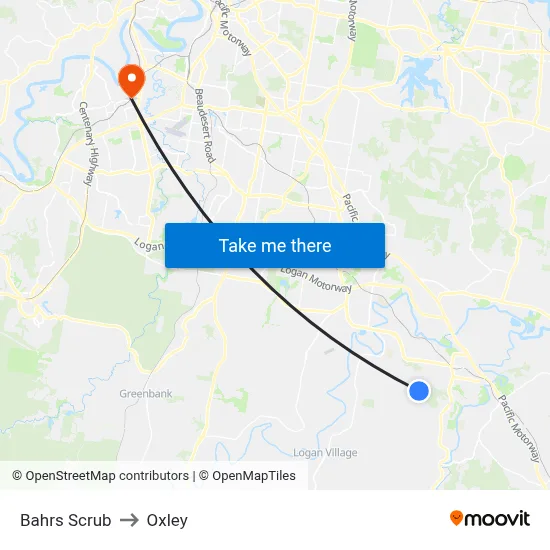 Bahrs Scrub to Oxley map
