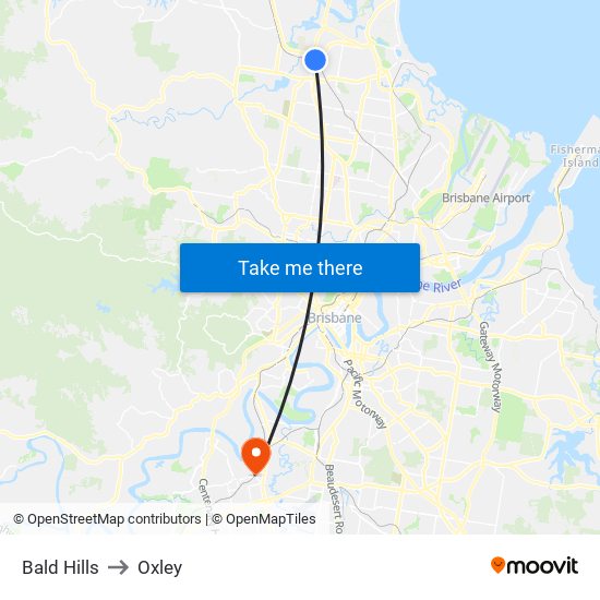 Bald Hills to Oxley map