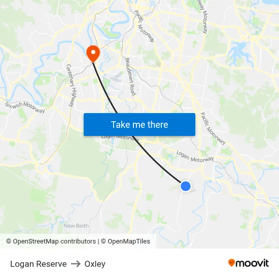 Logan Reserve to Oxley map