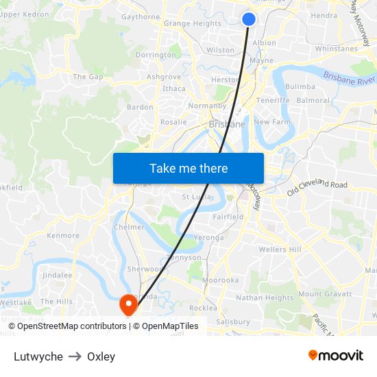 Lutwyche to Oxley map