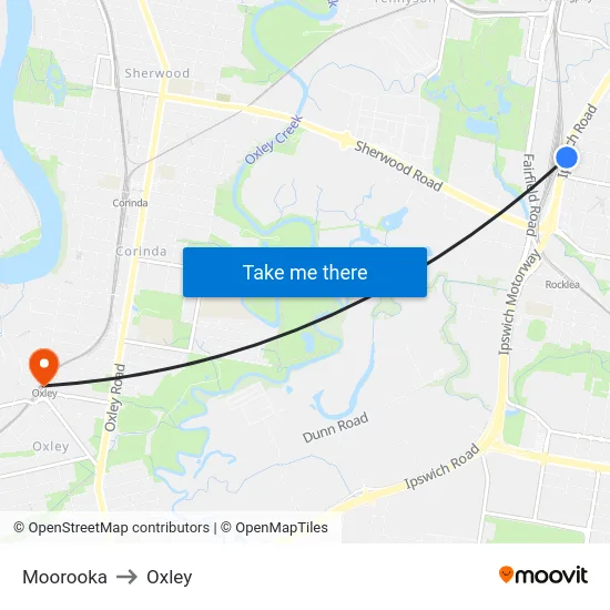 Moorooka to Oxley map