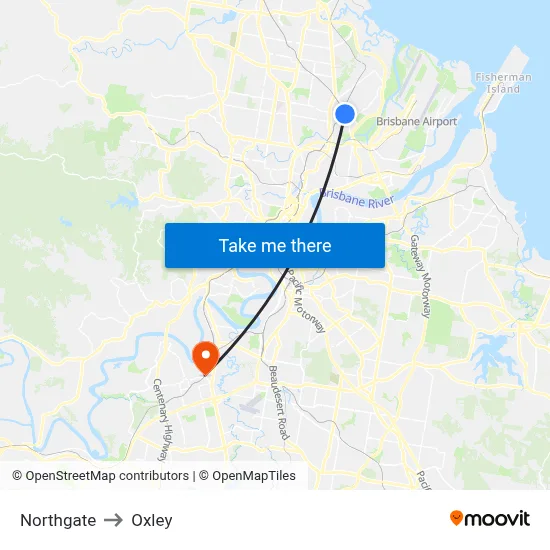 Northgate to Oxley map