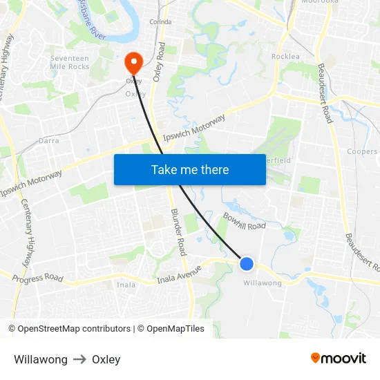 Willawong to Oxley map