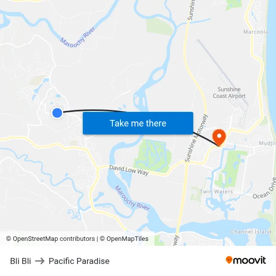 Bli Bli to Pacific Paradise map