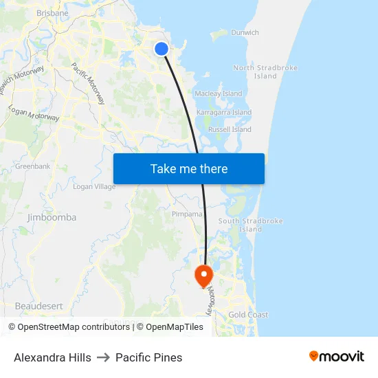 Alexandra Hills to Pacific Pines map