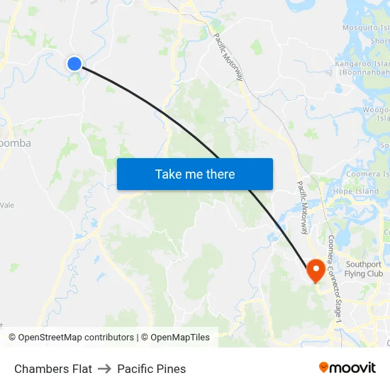 Chambers Flat to Pacific Pines map