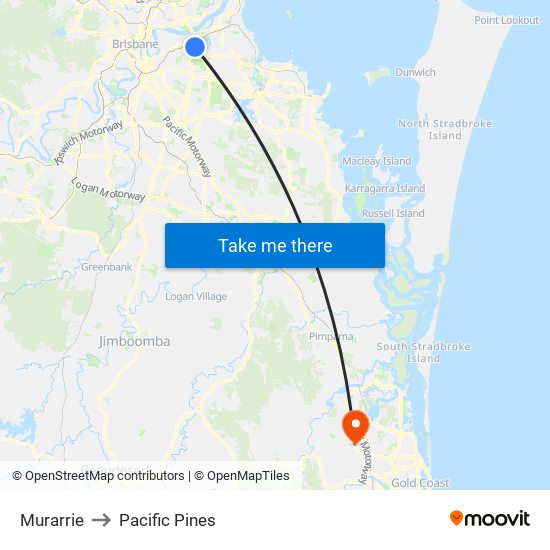 Murarrie to Pacific Pines map