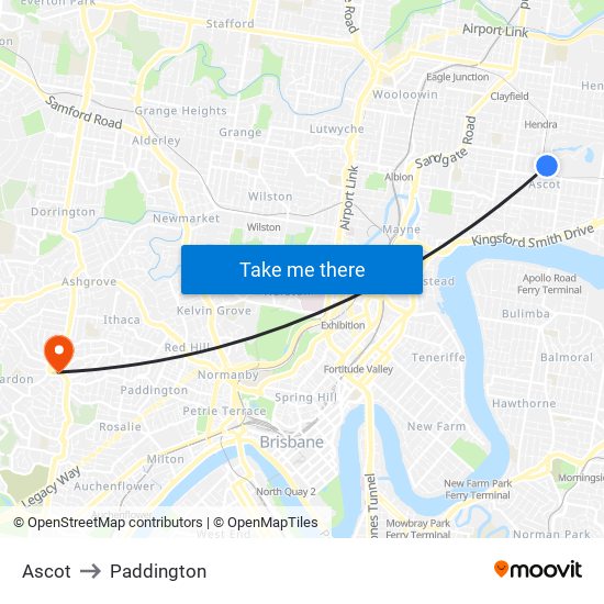 Ascot to Paddington map