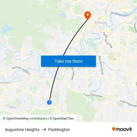 Augustine Heights to Paddington map