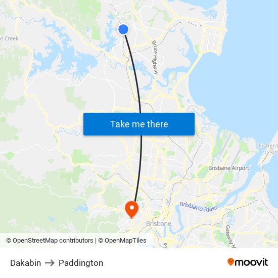 Dakabin to Paddington map