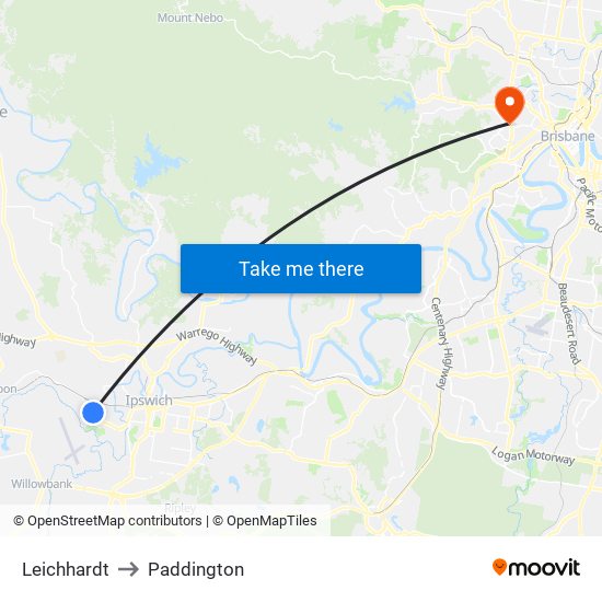 Leichhardt to Paddington map