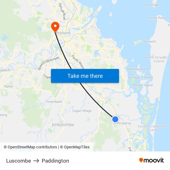 Luscombe to Paddington map