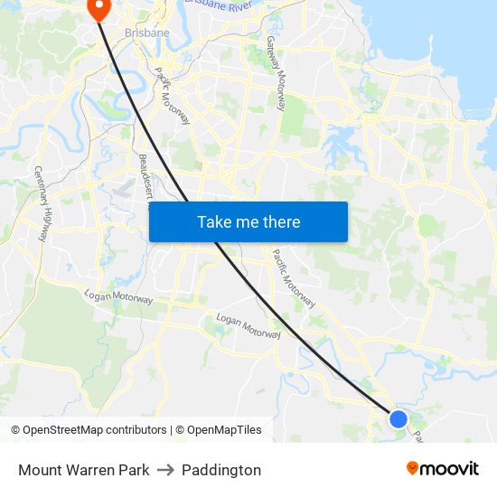 Mount Warren Park to Paddington map