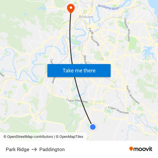 Park Ridge to Paddington map