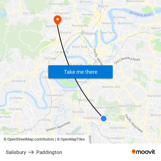 Salisbury to Paddington map