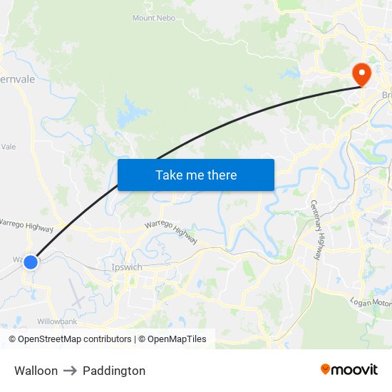 Walloon to Paddington map