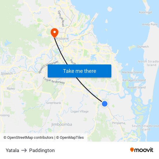 Yatala to Paddington map