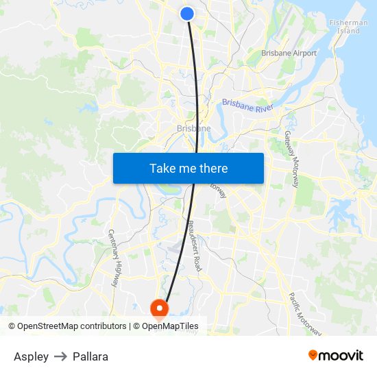 Aspley to Pallara map