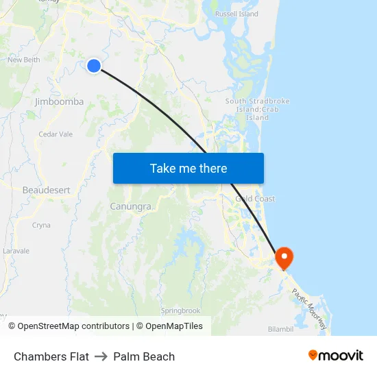 Chambers Flat to Palm Beach map