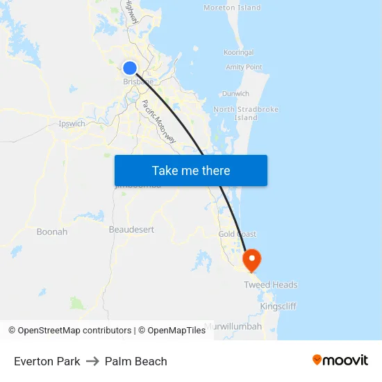 Everton Park to Palm Beach map
