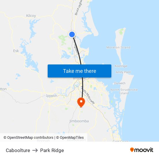 Caboolture to Park Ridge map