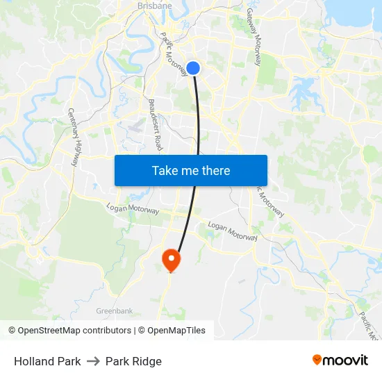 Holland Park to Park Ridge map