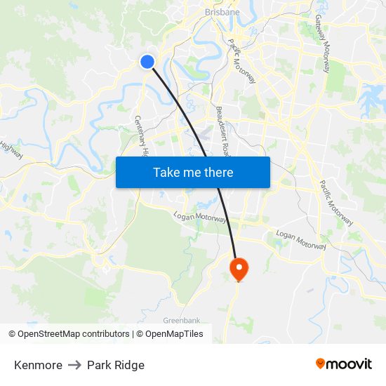 Kenmore to Park Ridge map