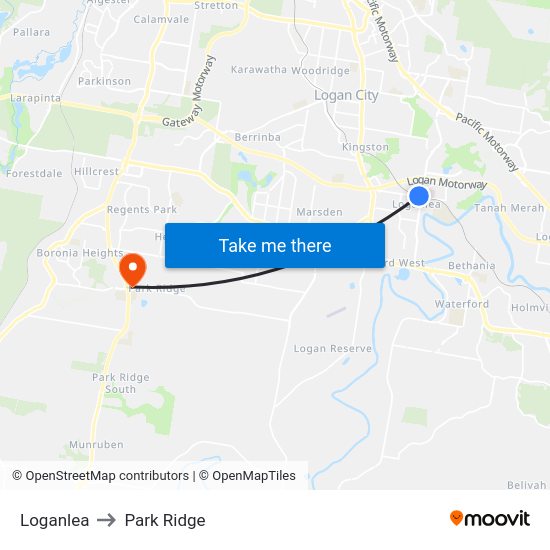 Loganlea to Park Ridge map