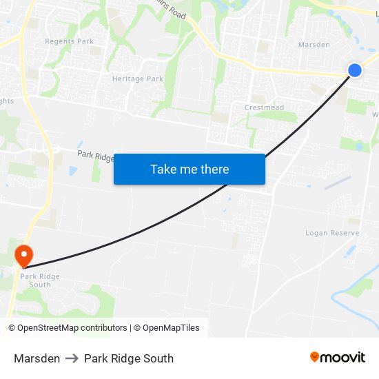 Marsden to Park Ridge South map
