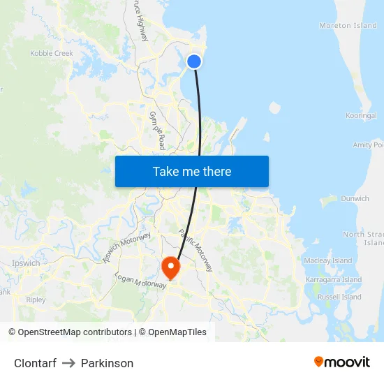 Clontarf to Parkinson map
