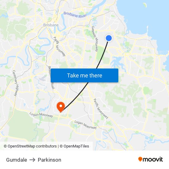 Gumdale to Parkinson map