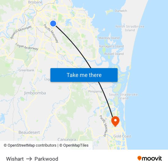 Wishart to Parkwood, Brisbane with public transportation