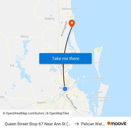 Queen Street Stop 67 Near Ann St (Orient) to Pelican Waters map