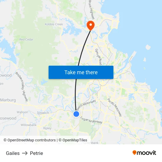 Gailes to Petrie map