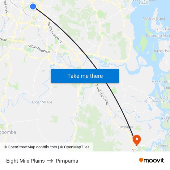 Eight Mile Plains to Pimpama map