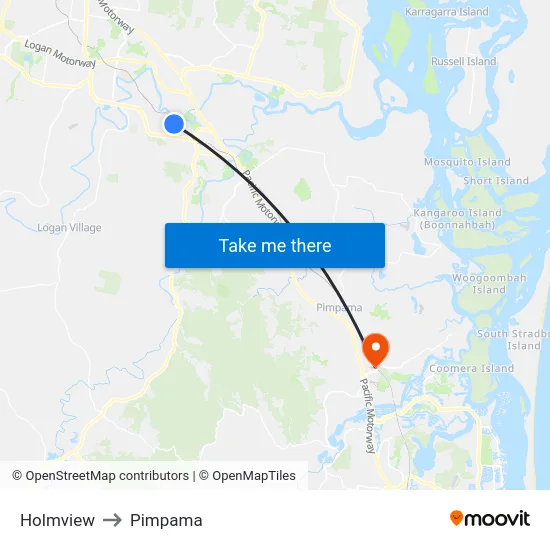 Holmview to Pimpama map