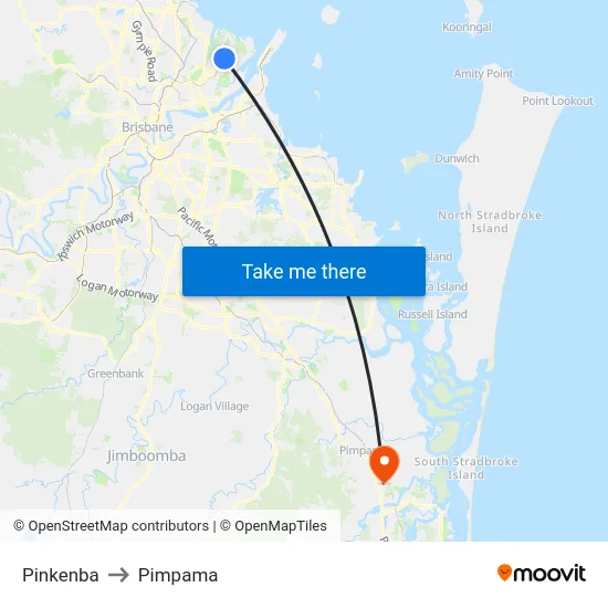 Pinkenba to Pimpama map