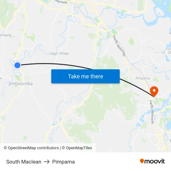 South Maclean to Pimpama map