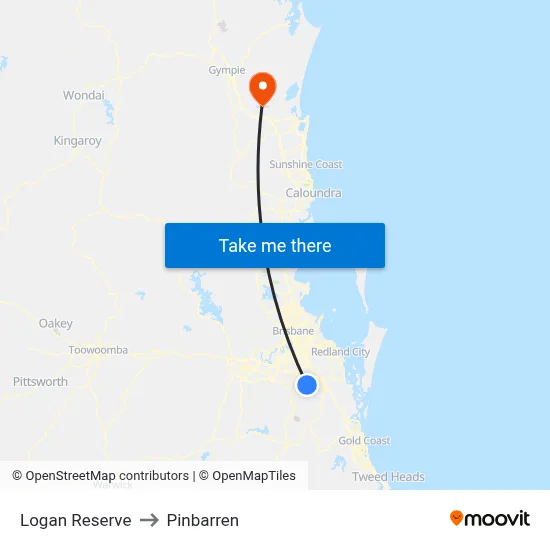 Logan Reserve to Pinbarren map