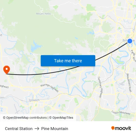 Central Station to Pine Mountain map
