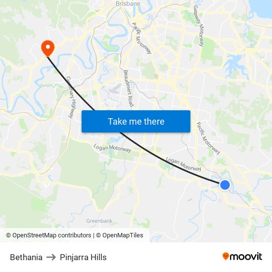 Bethania to Pinjarra Hills map