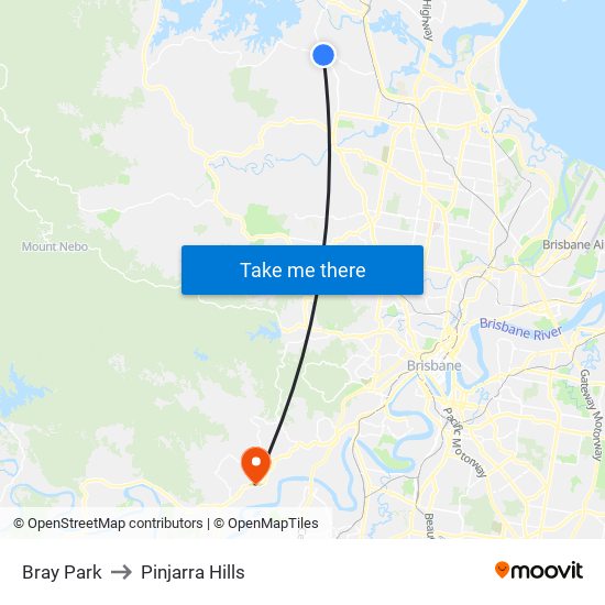 Bray Park to Pinjarra Hills map