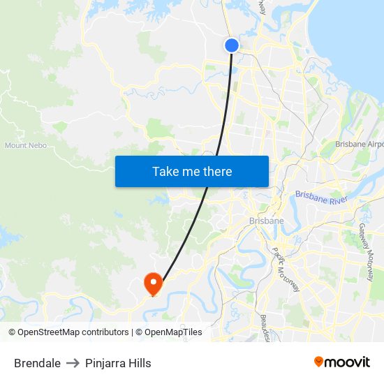 Brendale to Pinjarra Hills map