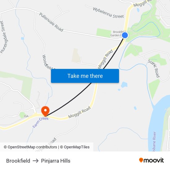 Brookfield to Pinjarra Hills map