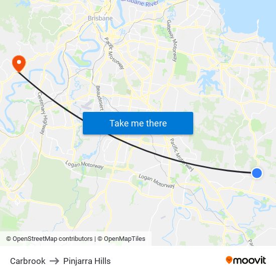 Carbrook to Pinjarra Hills map