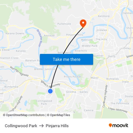 Collingwood Park to Pinjarra Hills map
