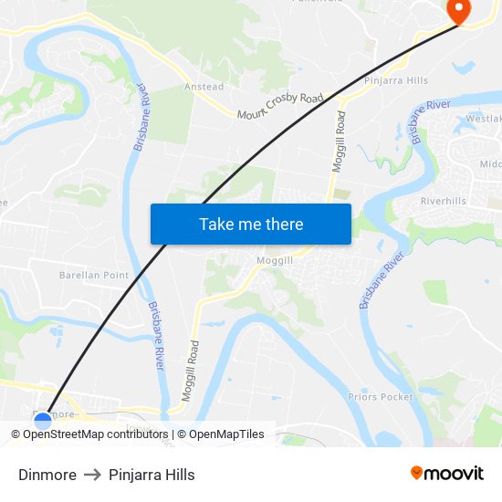 Dinmore to Pinjarra Hills map
